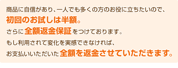 初回のお試しは半額